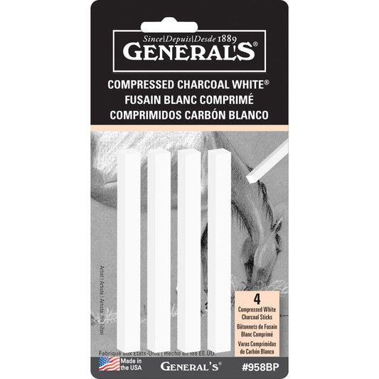 Generals Compressed Charcoal - White Sticks