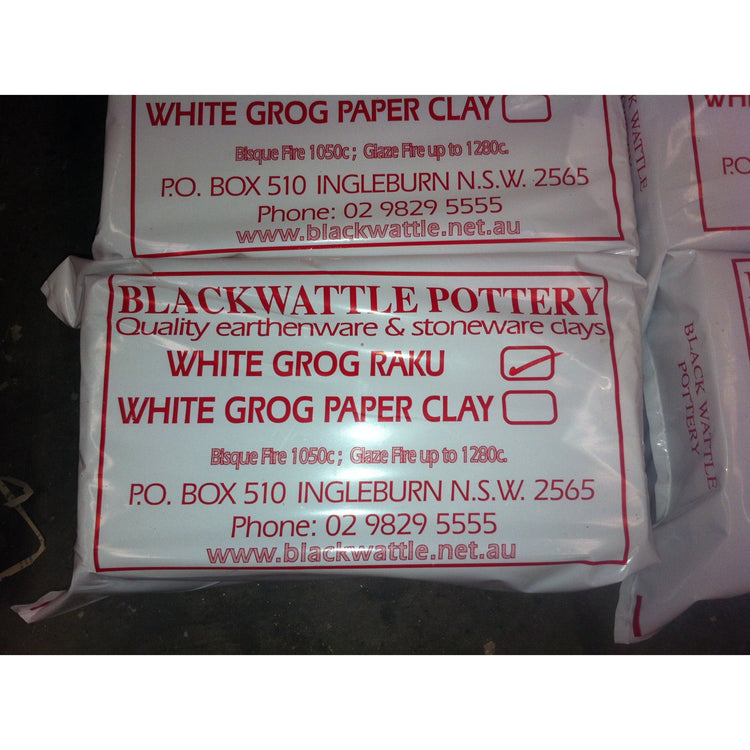 Blackwattle White Grog Raku - 10kg Bag