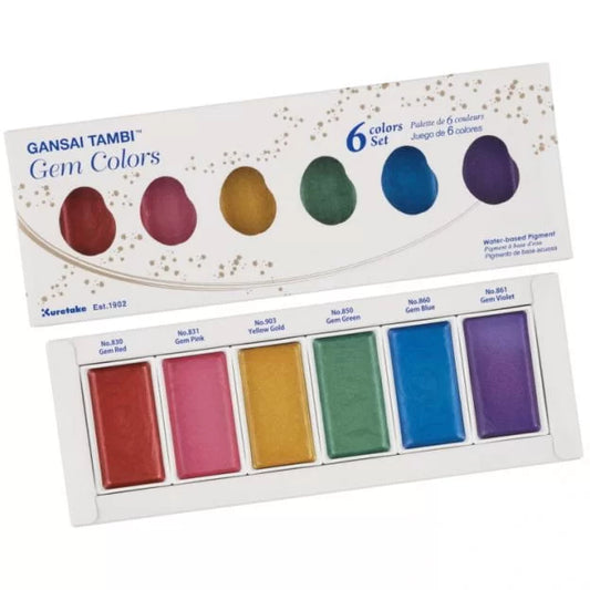 Kuretake Gansai Tambi Metallic Colour Sets - 6 colours