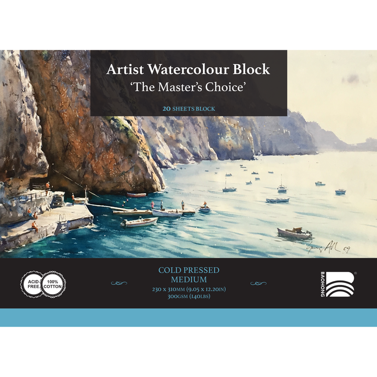 Baohong Watercolour Block - 230 x 310mm - Smooth / Medium / Rough