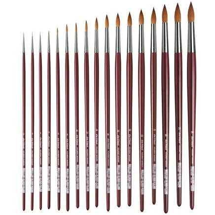 Da Vinci Red Kolinsky Oil Round Brushes - Series 1610