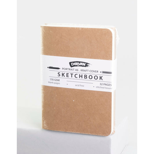 Derivan Sketchbook Kraft Cover A6 - Pack of 3