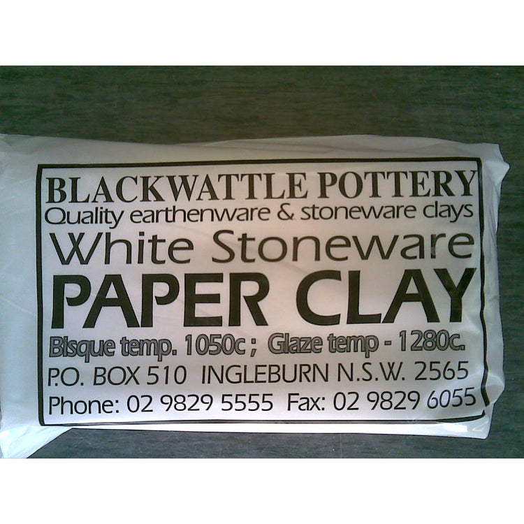 Blackwattle White Stoneware Fine Paper Clay - 10kg Bag